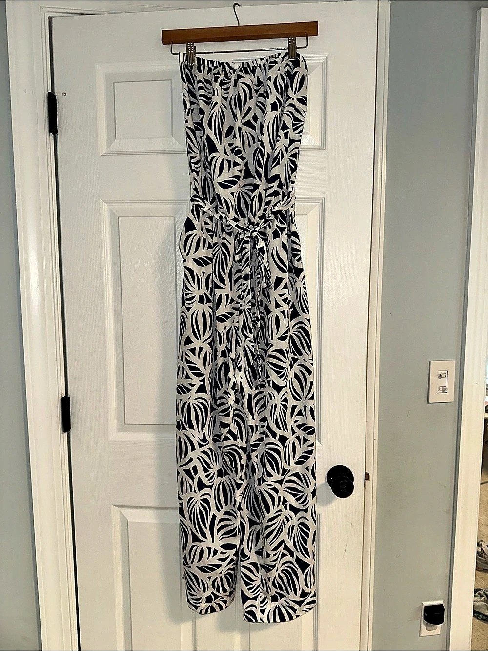 Lilly Pulitzer Floral Wide Leg Pants in Blue & White Size Medium